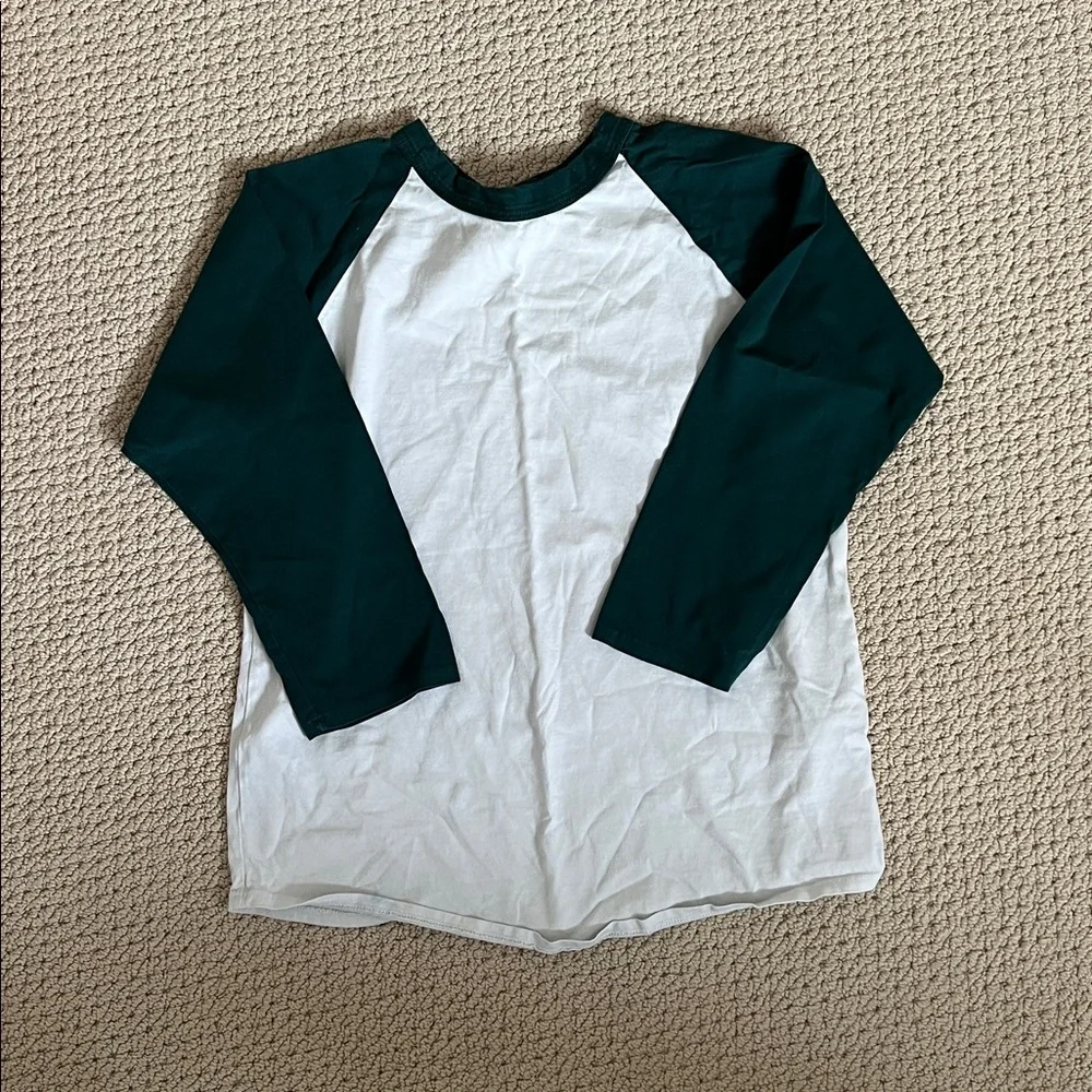 Perfectwhitetee Forest Green and White Tee - Picture 3 of 5
